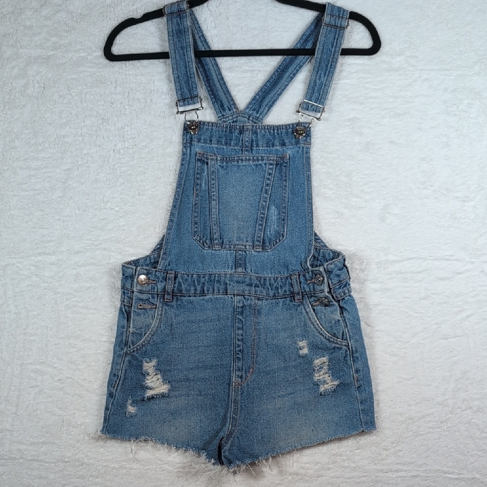 H&M Blue Distressed Overalls